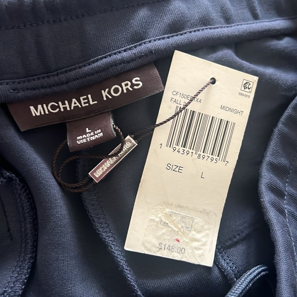 Michael Kors Mixed Media Track Pants in Midnight Blue, NWT, Size L - Picture 9 of 10